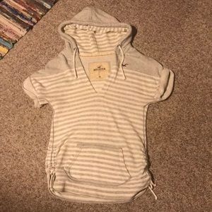 Hollister Sweatshirt T Gray & White Stripe